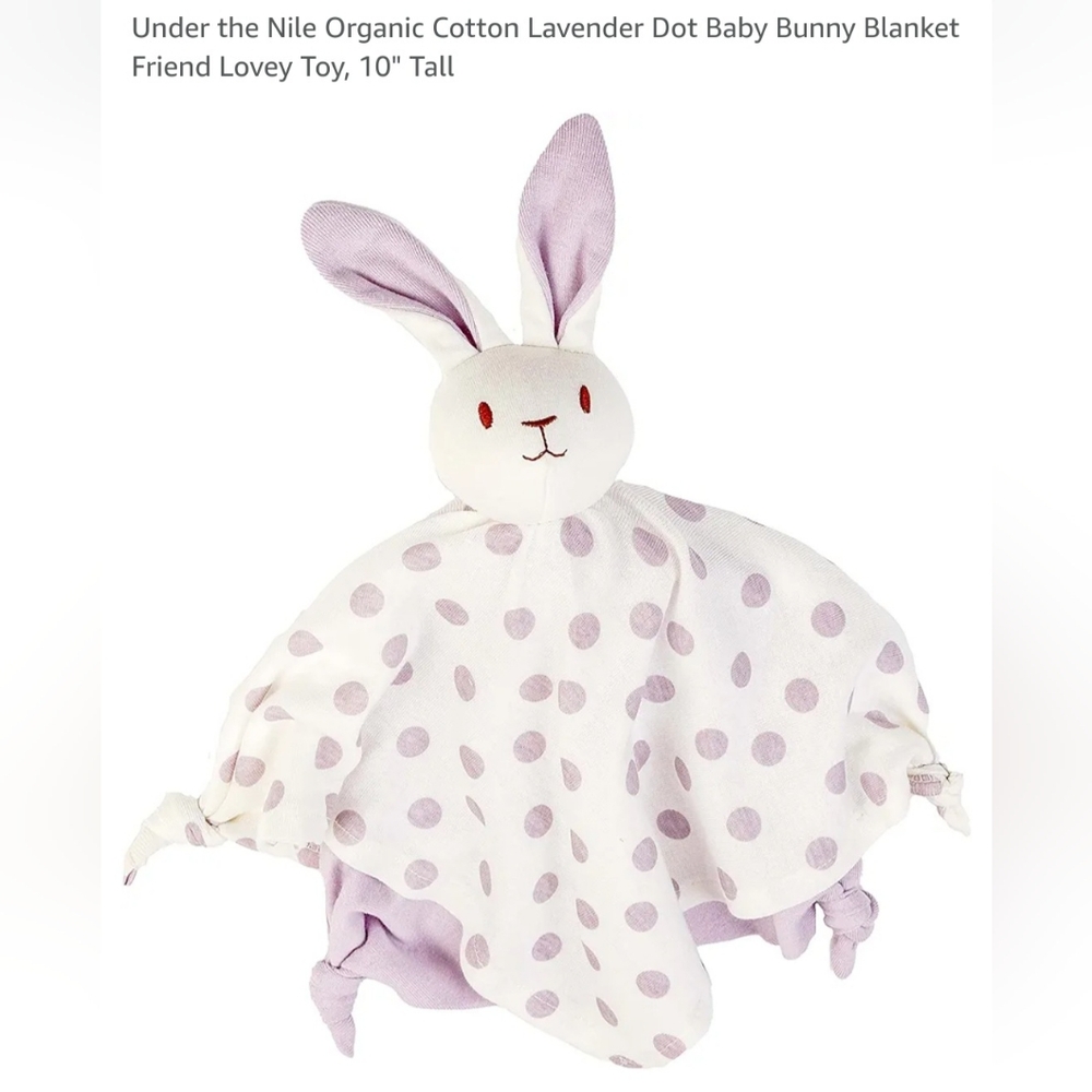 Under the Nile ORGANIC Purple BABY BUNNY perfect for embroidery NWT, Newborn gif